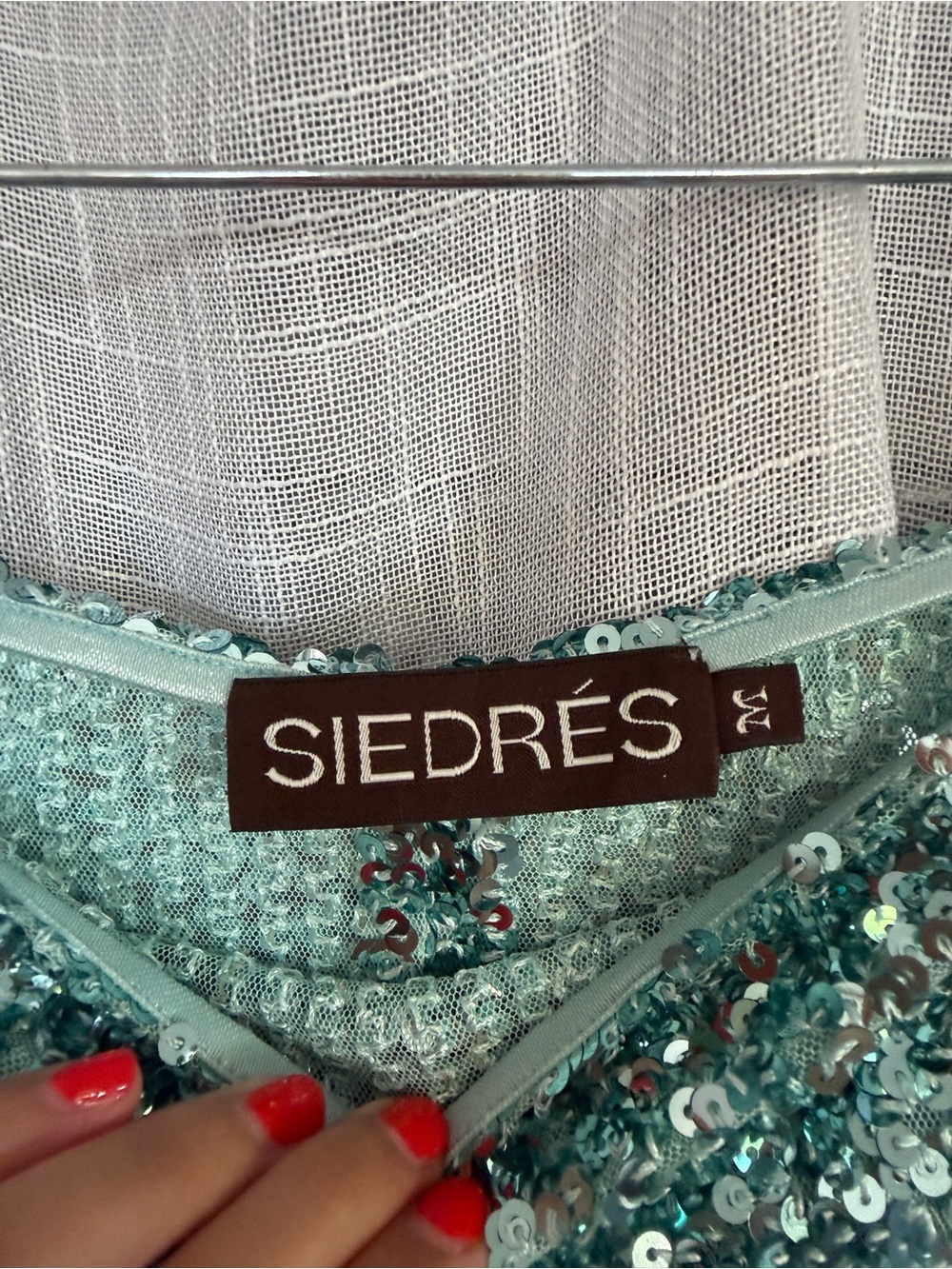 SIEDRÉS Sequin Tube Top - Aqua - Picture 4 of 4